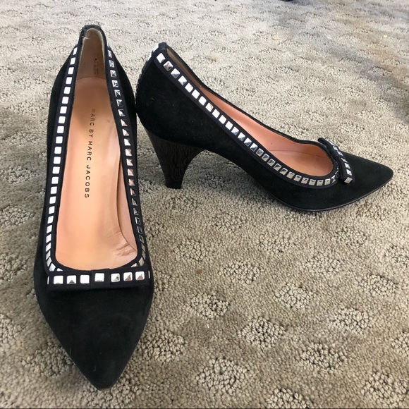 MARC by Marc Jacobs Studded Suede Low heeled pumps - Picture 2 of 7